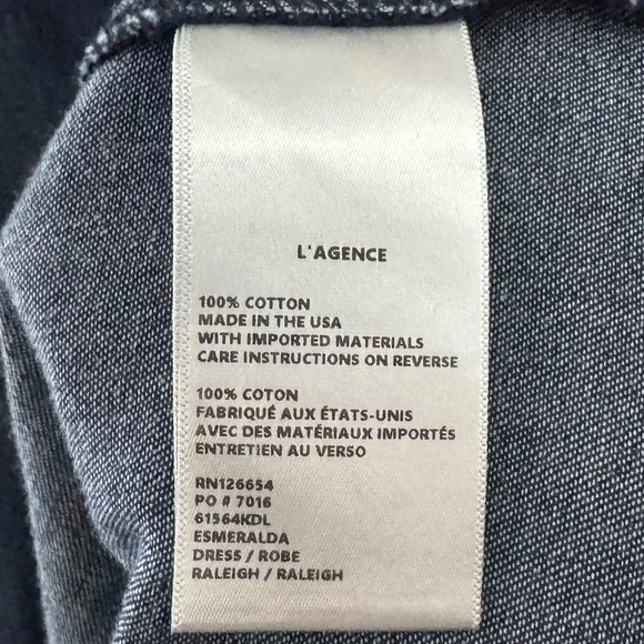 L'agence Esmeralda Pinafore Denim Midi Dress 8 Raleigh Parisian Chic Preppy NWT - Picture 14 of 15